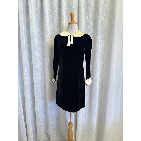 Wednesday Style Black Velvet Dress - Picture 1 of 8